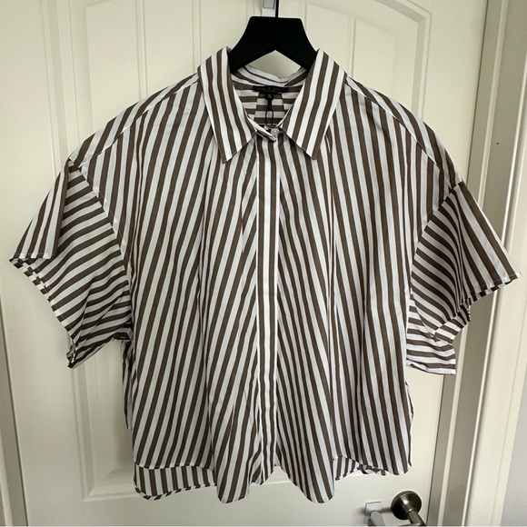 rag & bone Tops - rag & bone Maura Striped High-low Cotton Poplin Button-up Shirt | XL | NWT